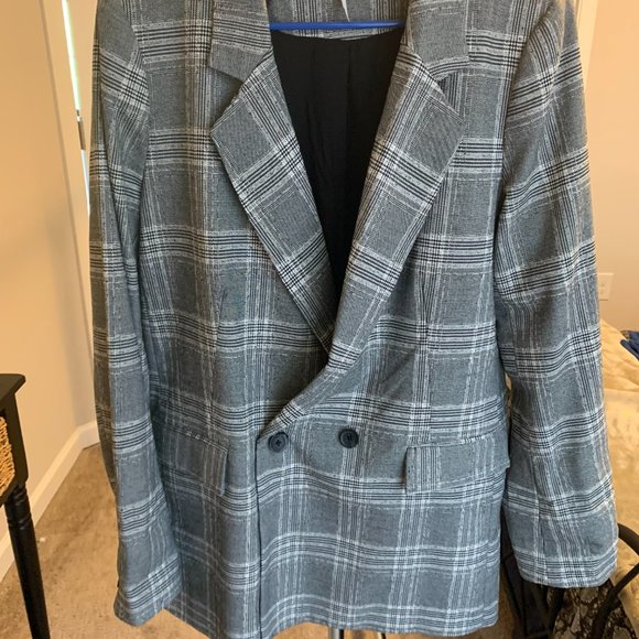 FREE PEOPLE_Sporty Oversize Blazer_Black Combo_Size Medium - Picture 2 of 5